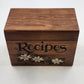 Wooden Recipe Box Floral Hinged Lid Recipe Card Holder Country Decor 7" x 4" x5"