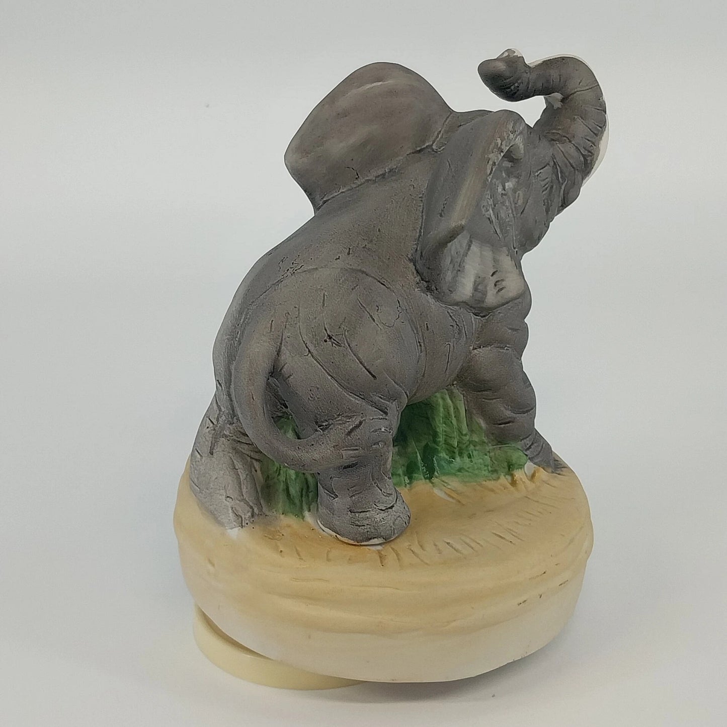 Prince Albert Products Elephant Music Box Born Free Gray Ceramic Figurine Vtg