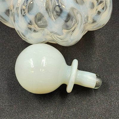 Fenton Glass Perfume Bottle White French Opalescent Lattice Optic Squat 4.25"