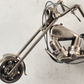 Homemade Chopper Motorcycle Scrap Art Uses Nuts Bolts Bearings Spark Plugs More