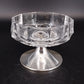 Heavy Glass Thumbprint Candy Dish Compote w Lid Silver Metal Base 7" Vintage