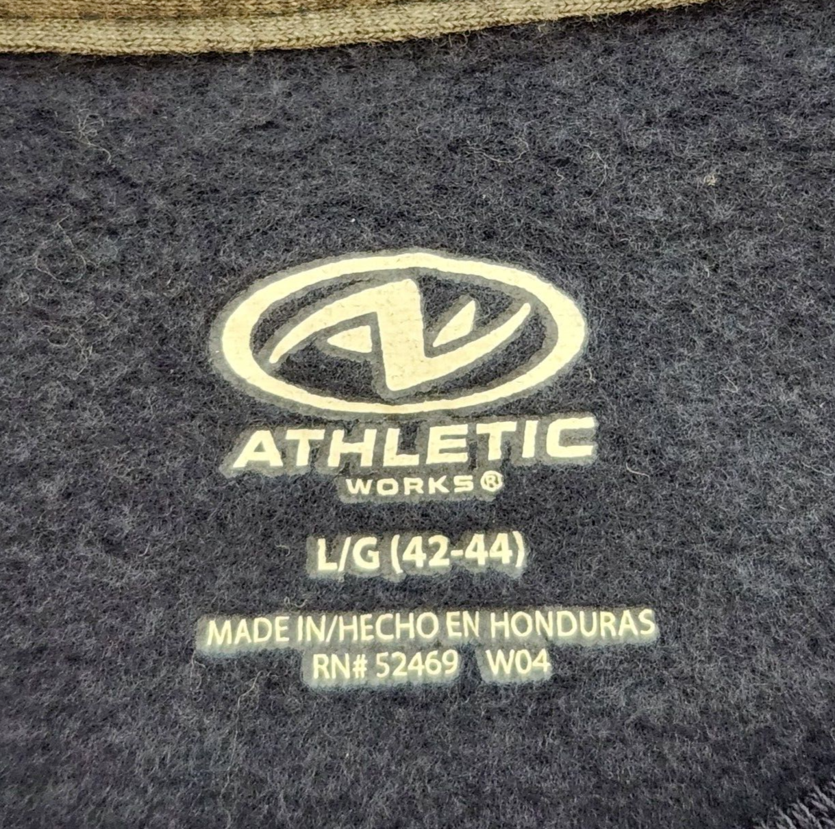 Athletic Works Men's Large Sweatshirt Fleece Ragland Crewneck Pullover Navy