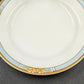 6 Nebraska Blue Dessert Pie Plates 7" England Blue Rim Flower Accent J&G Meakin
