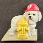 Bichon Frise Refrigerator Magnet Fire Hydrant Dog Figurine Willabee Ward MBI