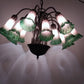 Meyda Tiffany 12 Light Pond Lily Glass Chandelier Vintage