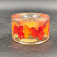Autumn Leaves Gel-Filled Votive Candle Holder Double Glass 4" x 2.5" Fall Decor
