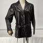 Adler Collection Leather Jacket Small Black Blazer Style Lambskin Belted