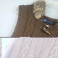 Relativity Women’s Medium Brown Cable Knit Vest Faux Fur Hood Toggle Zip