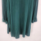 Charming Charlie Women's Teal Green V Neck Tunic Long Sleeve Top Large Roll Cuff