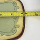 Yellow Green Enamel Hand Mirror 12 Inch Cameo Vintage