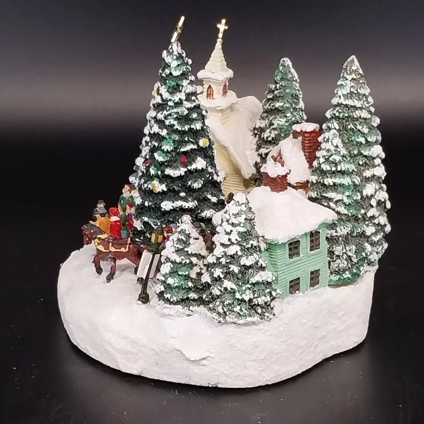 Thomas Kinkade St Nicholas Circle 1993 Lighted Musical Village "Deck The Halls"