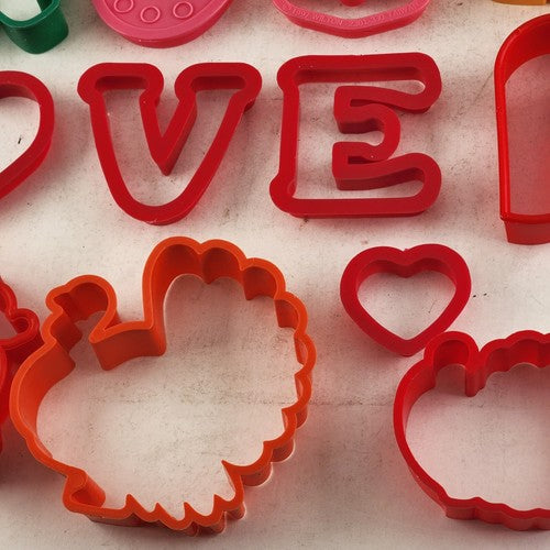 21 Plastic Cookie Cutters Press Easter Valentine Halloween Christmas Love Bunny