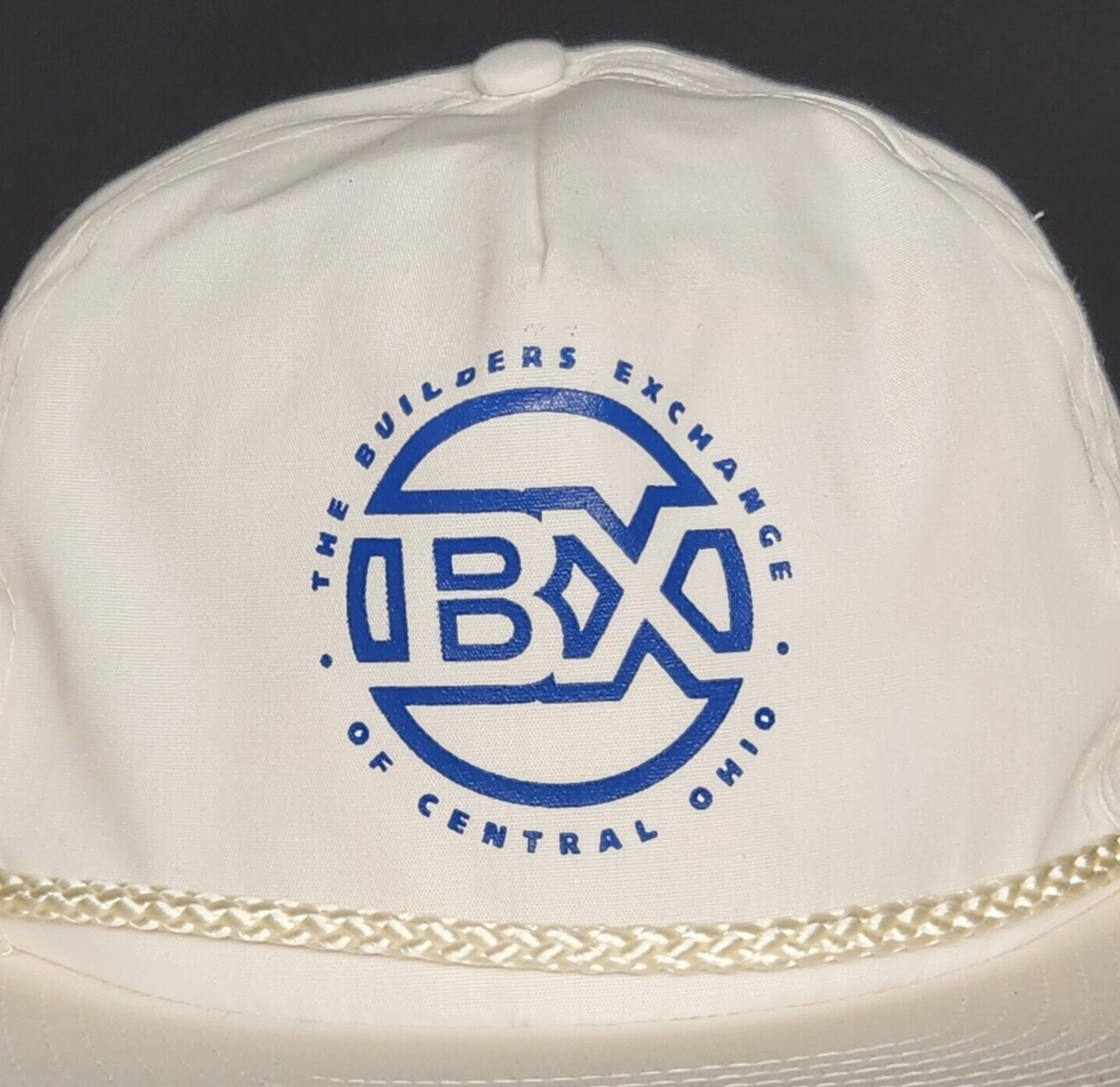 The Builders Exchange of Central Ohio White Hat High Profile Cap Snapback Sized