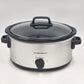 Hamilton Beach Portable Slow Cooker Crock Pot 6 Quart Black Silver 33665 10"x7"
