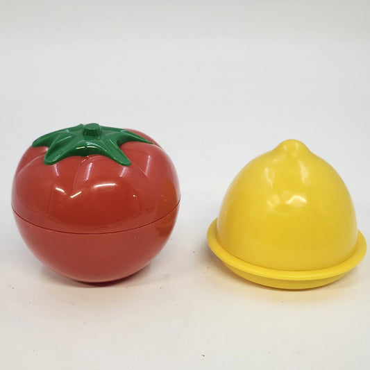 Tomato & Lemon Food Saver Keeper Containers Set of 2 Plastic Produce Storage