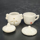 Mini Porcelain Doll Tea Set Creamer Sugar Bowl Lidded Cup Floral 1.5" Vintage