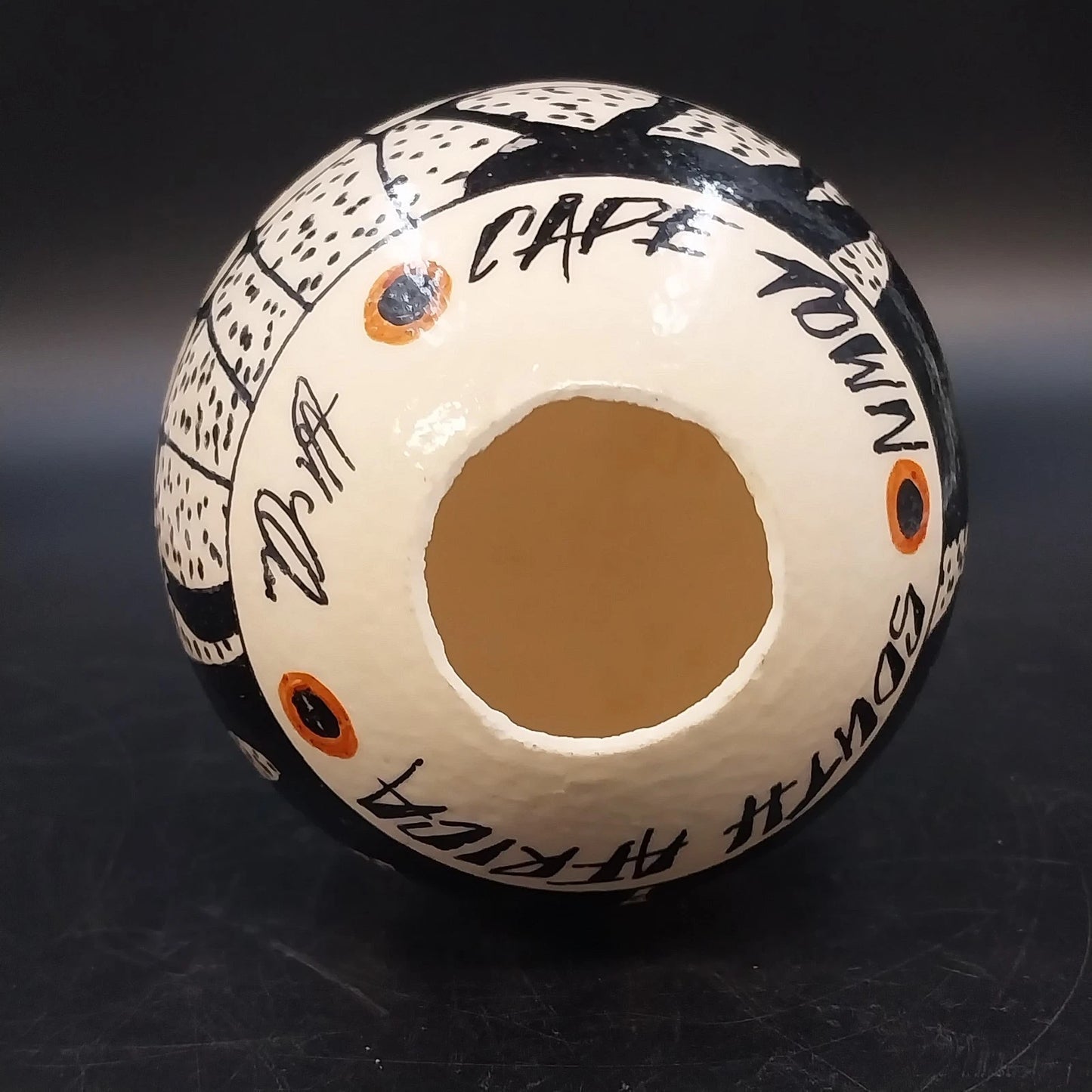 Hand Painted Ostrich Egg Art Cape Town South Africa Safari Wildlife Decor 5.5"
