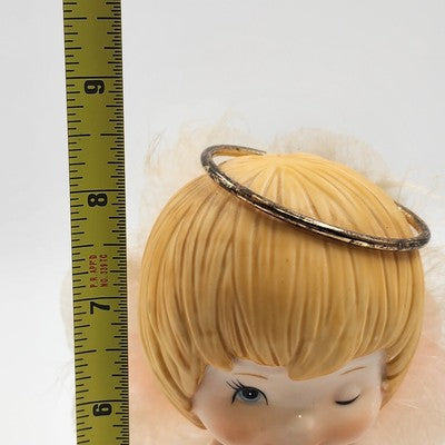 Winking Praying Angel Porcelain Figurine Fiber Optic Light 8" x 4.5"