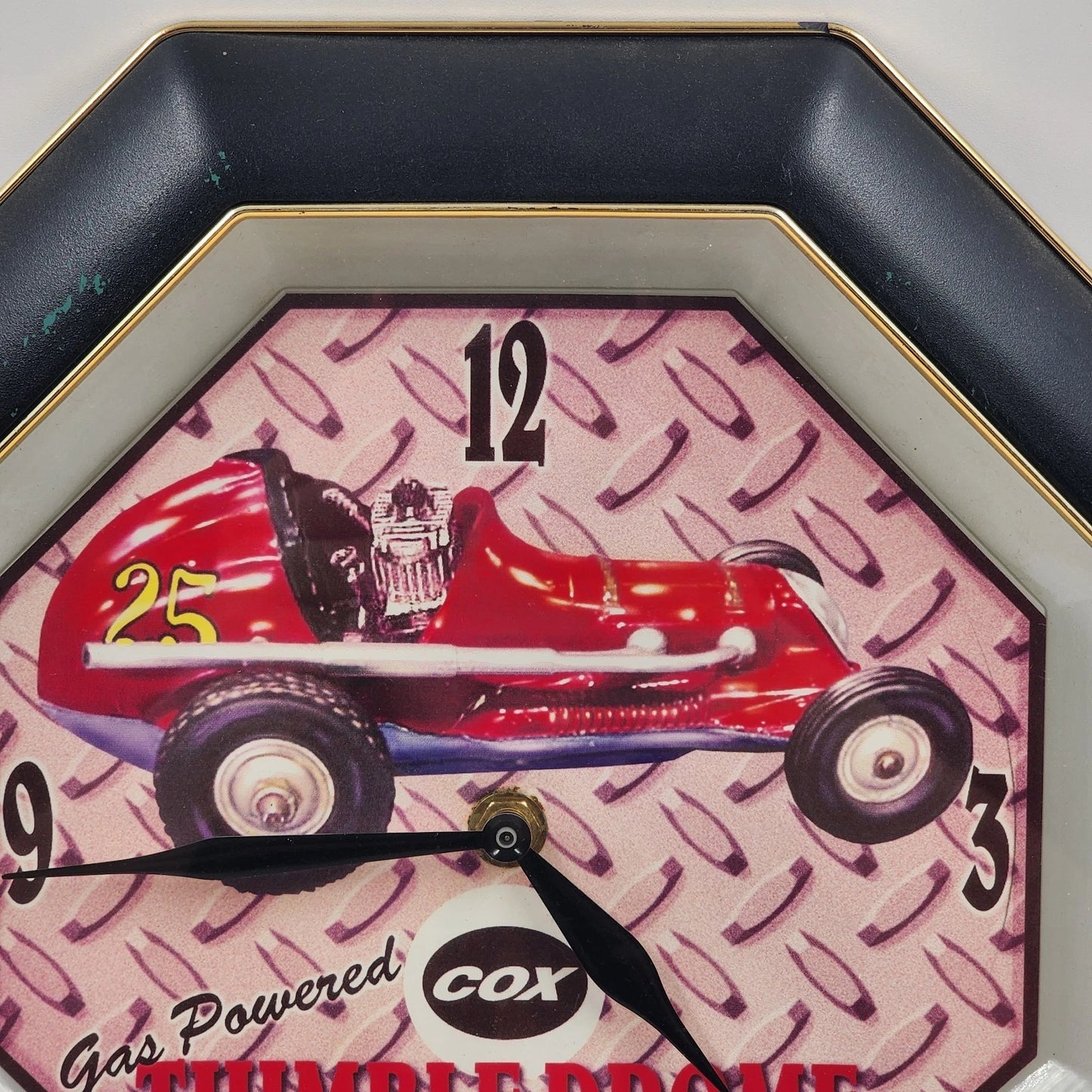 Cox Thimble Drome Champion Wall Clock 11.25" Gas Powered Race Car Octagon Quartz