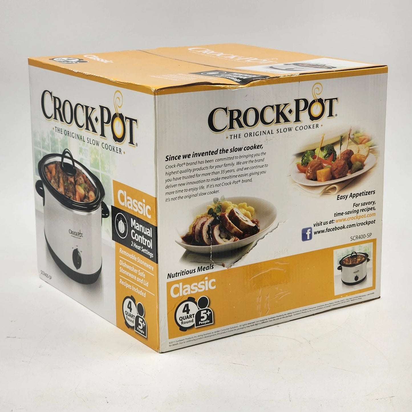 Crock Pot 4Qt Stainless Round The Original Slow Cooker Classic SCR400-SP Sealed