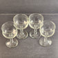 4 Pedestal Wine Cocktail Glass Stemware Clear Self Footed Unbranded 1970s 1980s