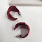 Set 2 White Red Disney Gift Box & Deep Red Wide Hoop Wavy Stud & Drop Earrings
