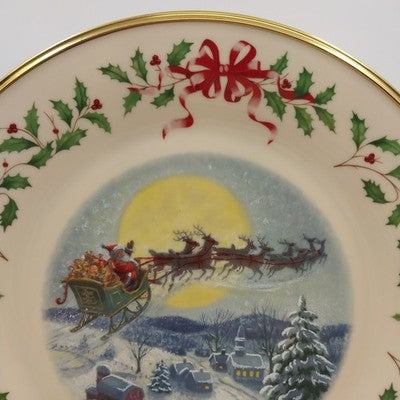 Lenox Christmas Plate 2002 Santa's Ride Annual Holiday Collector Mint In Box