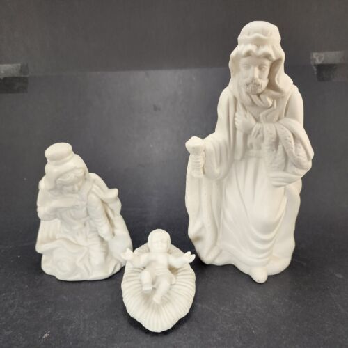 Home Accents 10 Piece Nativity Set Bisque White Ceramic 7½" Figurines with Box