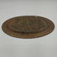 Oval Brass Serving Tray 16.25" Etched BLESSING Patina Hong Kong Mid Century