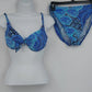 Body I.D. Blue Paisley 2-Piece Bikini Swimsuit Women's Size 10 Underwire
