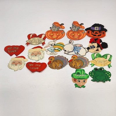Holiday Decoration Hangers and Banners Large Lot of 16 Vintage with Wall Magnets