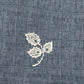 Navy Blue Shower Curtain with Cream Ruffled Tiers White Leaves 72" x 68"