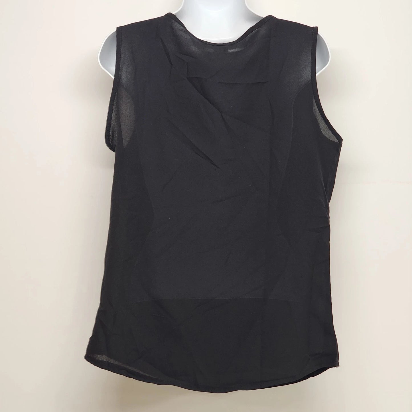 Solution Black Tank Top Large Gold Beaded Cotton Polyester Embellished Glam Vtg