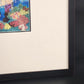 Asian Lady in Flower Shop Art Print 7x5" White Matted Black Wood 20.5"x19" Frame