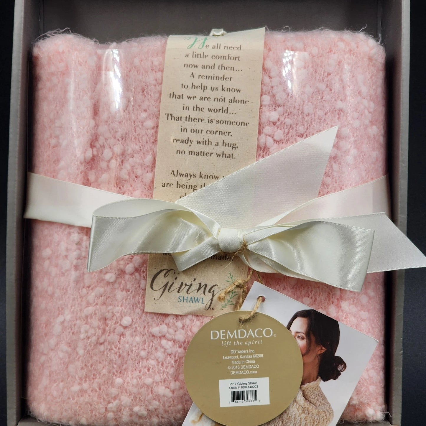 Demdaco Taupe Giving Shawl Style 1004140003 Gift Boxed Lift The Spirit NIB China