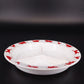 Hazel Atlas Milk Glass Child's Divided Bowl Dish Red Animal Border USA Vintage