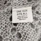 Grey Lace Knit Scarf 35.5" Triangle Shawl Soft Acrylic Open Weave Boho Wrap Vtg