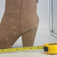 Karyn’s Collection Ankle Boots Womens 8 Brown Block Heel Zip Faux Leather Bootie