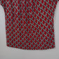 Talbots Petites Red Geometric Boat Neck Blouse Womens SP Top