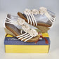 Forever JOJO-24 Sandals Women 8 White Floral Applique Open Toe Ankle Strap NWT
