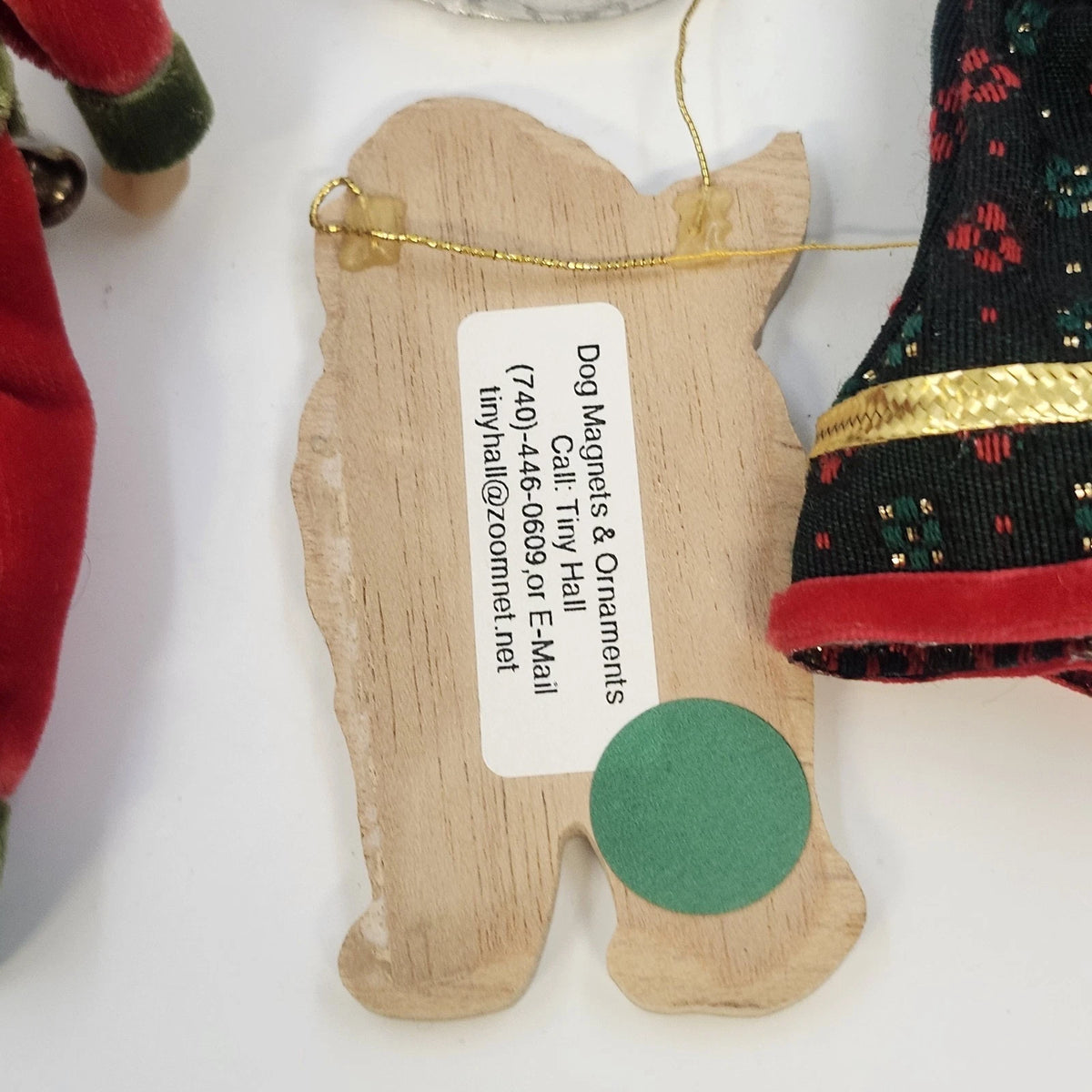 Christmas Ornaments Lot 4 Elf Knitting Lady Guitar Newfoundland Dog Mixed Media