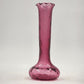 Pilgrim Cranberry Glass Bud Vase 7" Swirled Neck Ruffled Rim Hand Blown