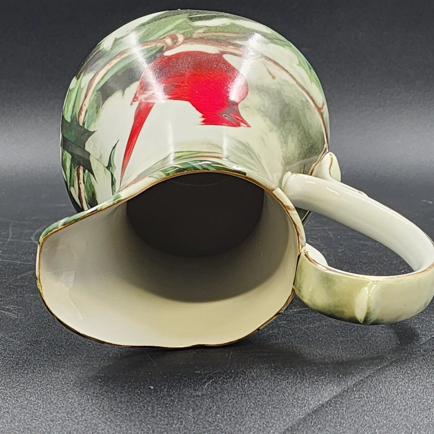 Hautman Brothers Porcelain Pitcher 10" Cardinal in Holly Winter Vintage LG Decor
