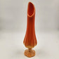 Swung Glass Vase Orange Bittersweet Footed Pedestal 13" L E Smith Glass MCM