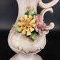 Vintage Capodimonte Italy Floral Porcelain Pitcher Vase Urn 13 Inch