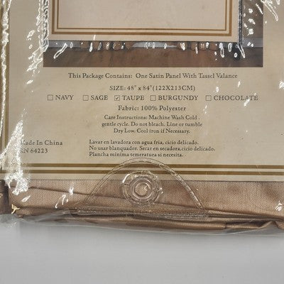 Claire Taupe Curtain Panel Satin Tassel Valance For Window Wall 48"x84" China