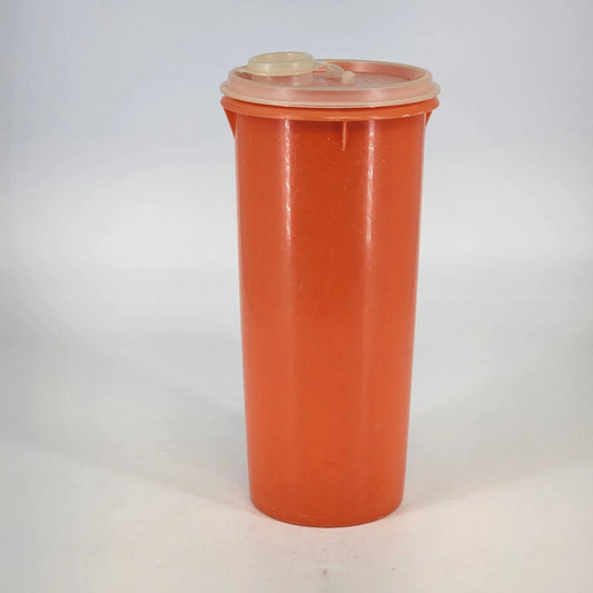Tupperware 32oz Orange Drink Container 262-3 w Clear Flip Top Lid 603-1 Vintage
