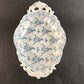 Oval Handled Serving Dish 1990's Rose Brocade Porcelain By Skye McGhie 11½" Long