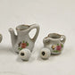 Porcelain Mini Tea Set 10pc Pink Rose Gold Trim by Price Products