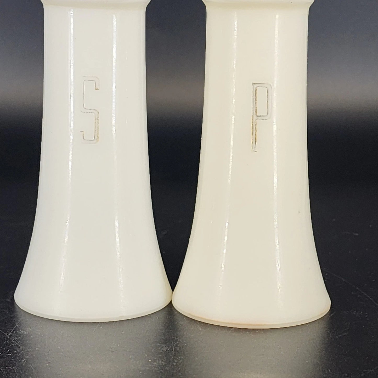 Tupperware Hourglass Salt Pepper Shakers 6" Tall 152-1 No Caps Vintage MCM White